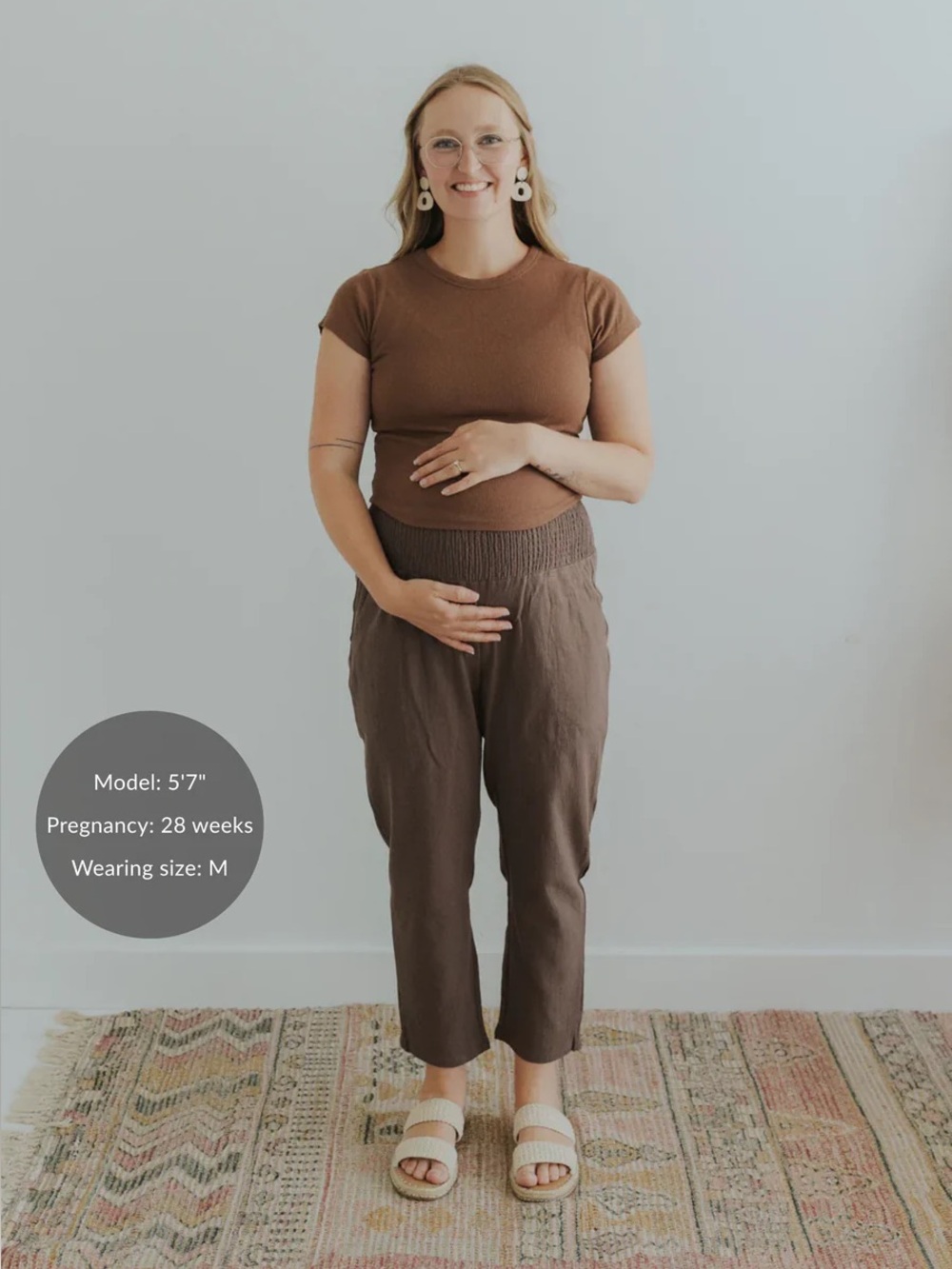 Emme mama brown linen pants